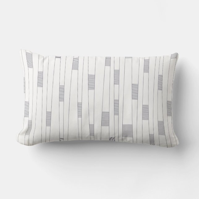 Simple, minimal, modern line graphic pattern lumbar pillow (Front)