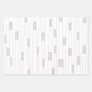 Simple, minimal, modern line graphic pattern wrapping paper sheet