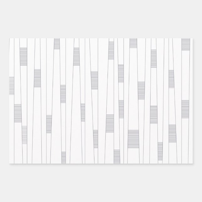 Simple, minimal, modern line graphic pattern wrapping paper sheet (Front)