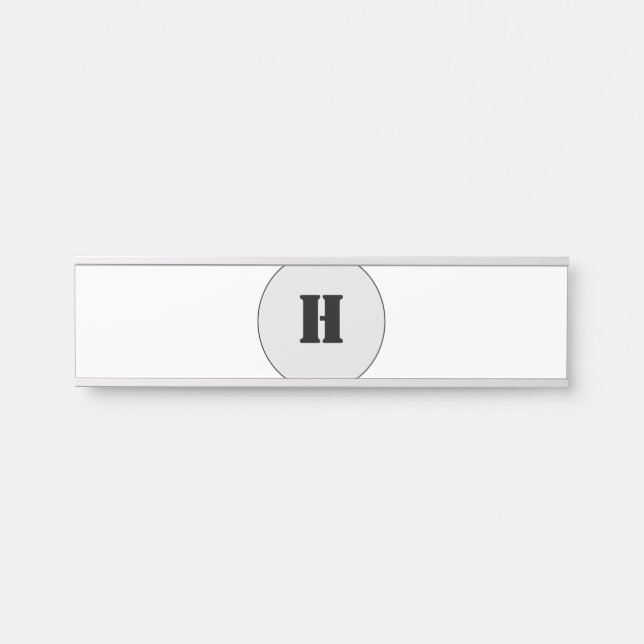 SIMPLE MINIMAL MODERN MONOGRAM ELEGANT STYLE CHIC  DOOR SIGN (Front)