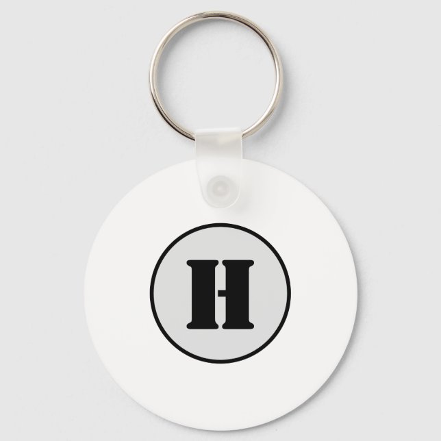 SIMPLE MINIMAL MODERN MONOGRAM ELEGANT STYLE CHIC  KEYCHAIN (Front)