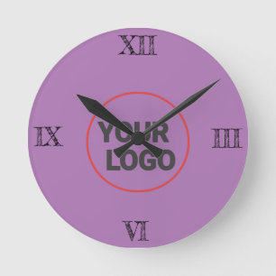 SIMPLE MINIMAL MODERN MONOGRAM ELEGANT STYLE CHIC ROUND CLOCK