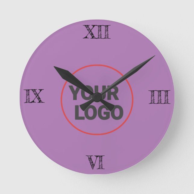 SIMPLE MINIMAL MODERN MONOGRAM ELEGANT STYLE CHIC  ROUND CLOCK (Front)