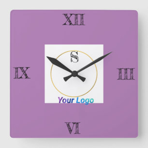 SIMPLE MINIMAL MODERN MONOGRAM ELEGANT STYLE CHIC  SQUARE WALL CLOCK