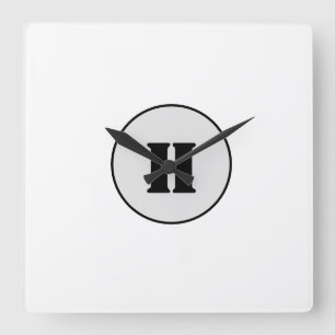 SIMPLE MINIMAL MODERN MONOGRAM ELEGANT STYLE CHIC  SQUARE WALL CLOCK