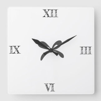 SIMPLE MINIMAL MODERN MONOGRAM ELEGANT STYLE CHIC  SQUARE WALL CLOCK