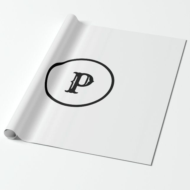 SIMPLE MINIMAL MODERN MONOGRAM ELEGANT STYLE  TOTE WRAPPING PAPER (Unrolled)