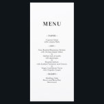Simple Minimal Modern Monogram Wedding Menu Card<br><div class="desc">This minimalist wedding menu card features a simple and clean type with modern wedding monogram on the backside. You can customize all the text,  font and,  background colour.</div>