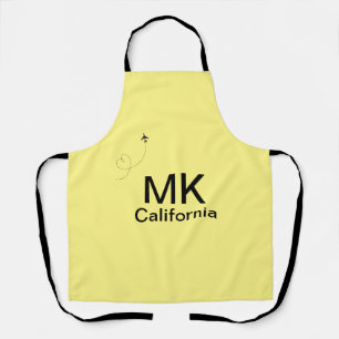 Simple minimal monogram add text travel plane phot apron
