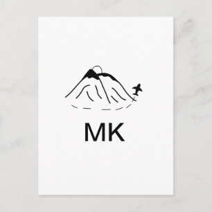 Simple minimal monogram add text travel plane phot postcard