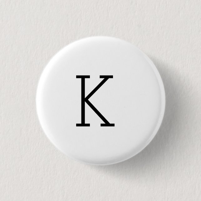 SIMPLE MINIMAL MONOGRAM CUSTOM NAME KEYCHAIN 1 INCH ROUND BUTTON (Front)