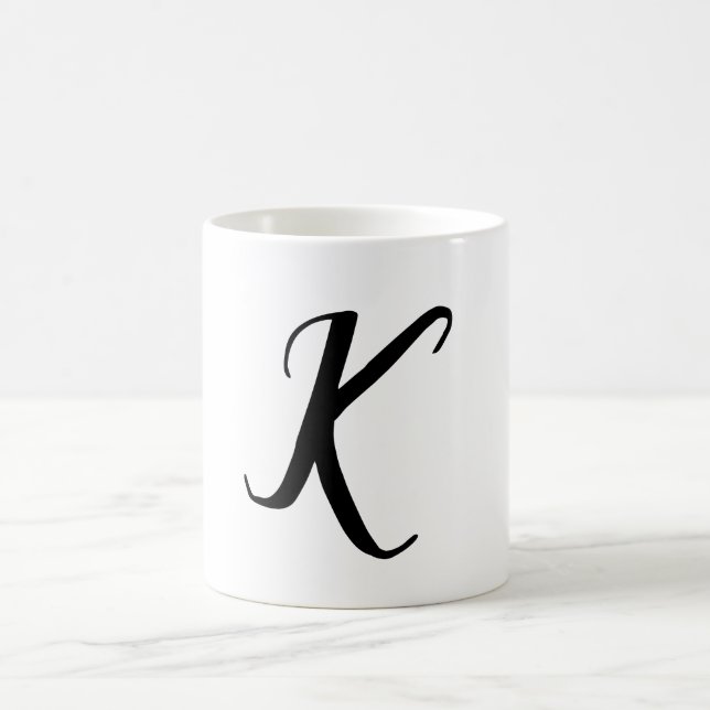 SIMPLE MINIMAL MONOGRAM CUSTOM NAME KEYCHAIN COFFEE MUG (Center)
