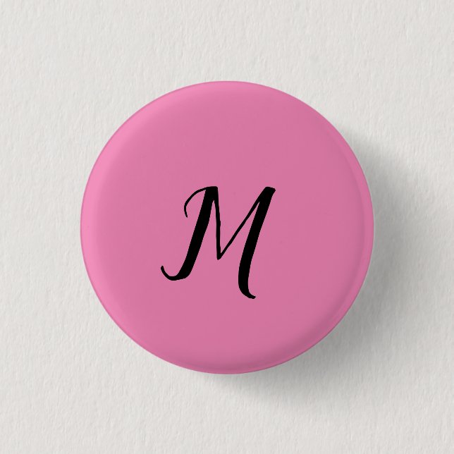 SIMPLE MINIMAL MONOGRAM ELEGANT KEYCHAIN 1 INCH ROUND BUTTON (Front)
