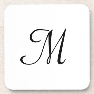 simple minimal monogram logo elegant personalized coaster