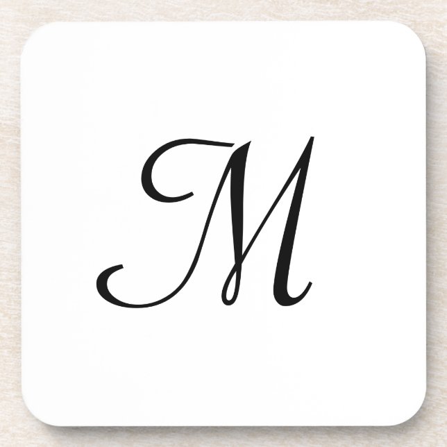 simple minimal monogram logo elegant personalized coaster (Front)