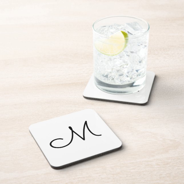 simple minimal monogram logo elegant personalized coaster (Right Side)