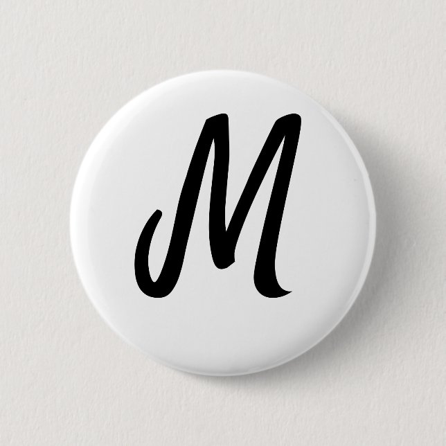 simple minimal monogram logo personalized baking   2 inch round button (Front)