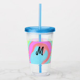 simple minimal monogram logo personalized baking acrylic tumbler