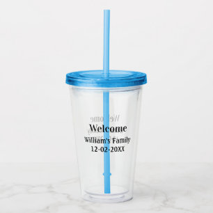 simple minimal monogram logo personalized baking acrylic tumbler