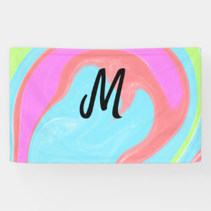 simple minimal monogram logo personalized baking banner