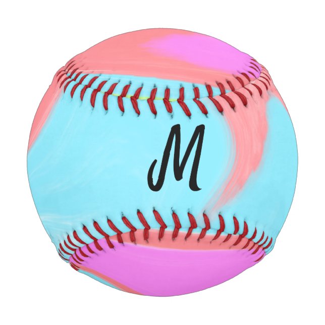 simple minimal monogram logo personalized baking   baseball (Front)