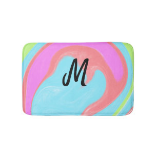 simple minimal monogram logo personalized baking bath mat