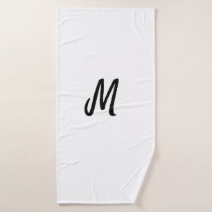 simple minimal monogram logo personalized baking  bath towel