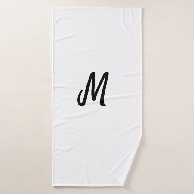 simple minimal monogram logo personalized baking  bath towel (Bath Towel)