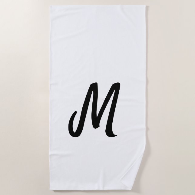 simple minimal monogram logo personalized baking   beach towel (Front)