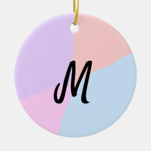 simple minimal monogram logo personalized baking ceramic ornament