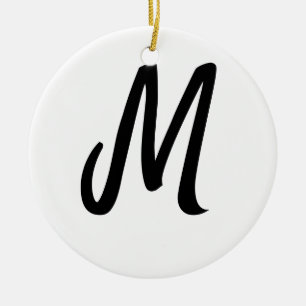simple minimal monogram logo personalized baking ceramic ornament