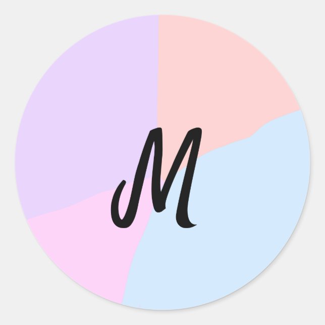 simple minimal monogram logo personalized baking   classic round sticker (Front)