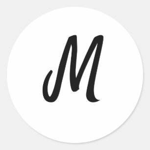 simple minimal monogram logo personalized baking classic round sticker