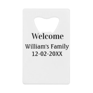 simple minimal monogram logo personalized baking   credit card bottle opener
