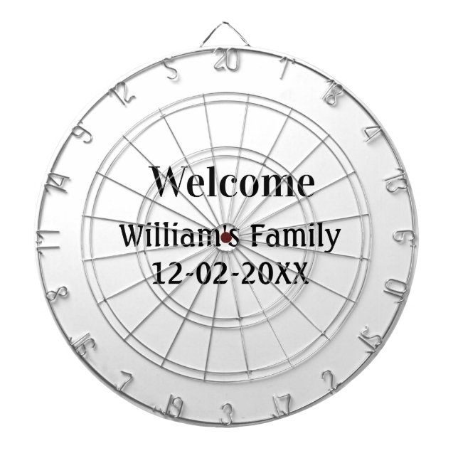 simple minimal monogram logo personalized baking   dartboard (Front)