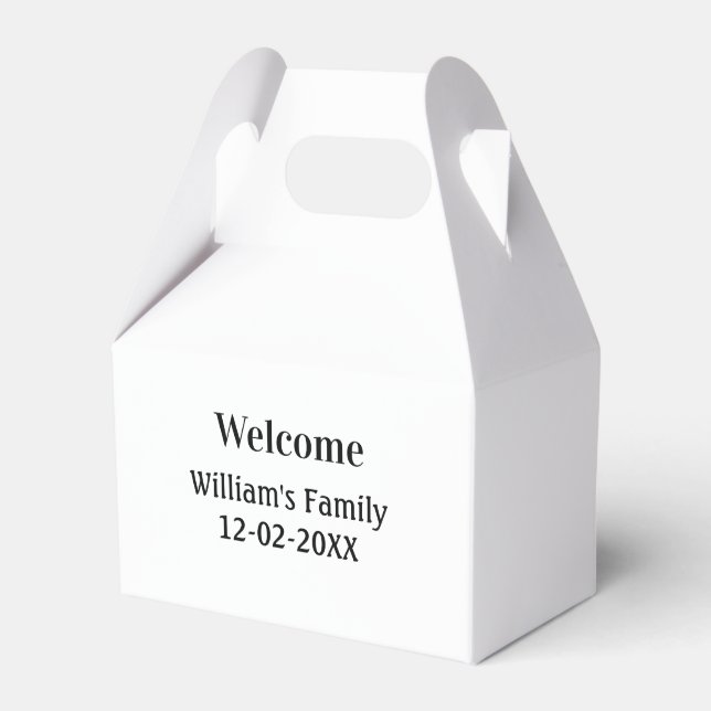 simple minimal monogram logo personalized baking   favor box (Front Side)