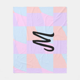 simple minimal monogram logo personalized baking fleece blanket