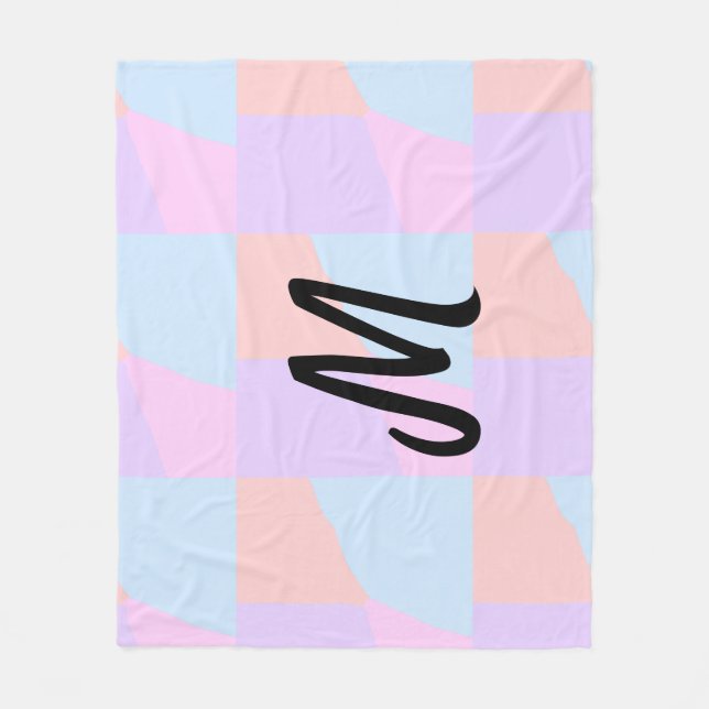 simple minimal monogram logo personalized baking   fleece blanket (Front)