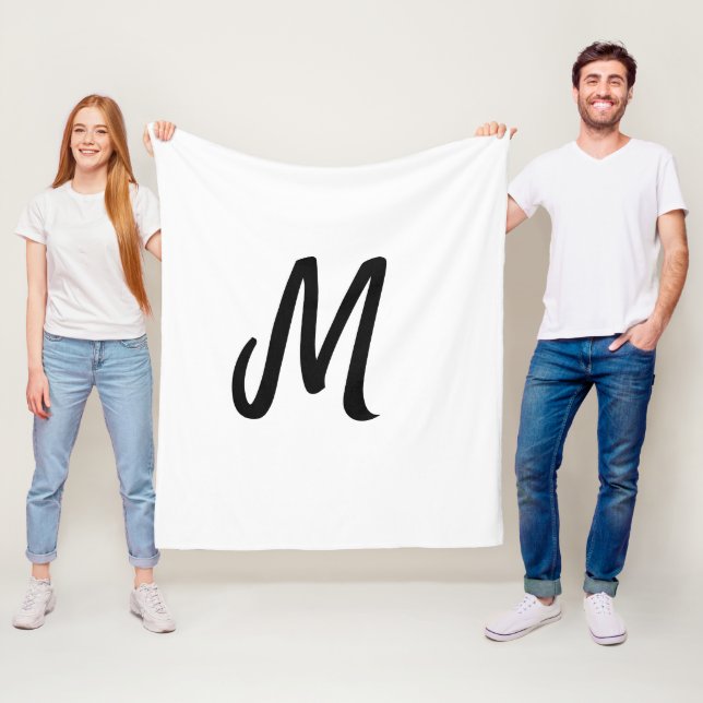 simple minimal monogram logo personalized baking  fleece blanket (In Situ)