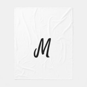 simple minimal monogram logo personalized baking fleece blanket