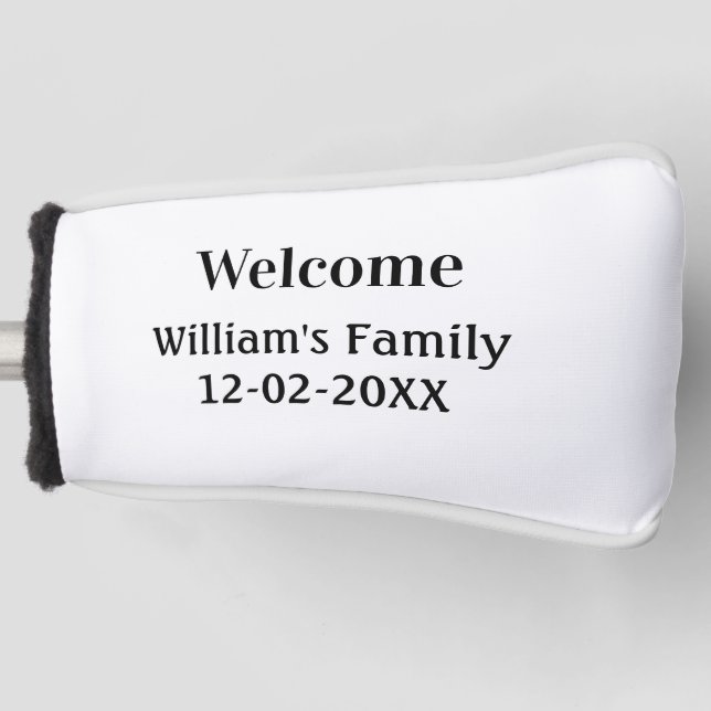 simple minimal monogram logo personalized baking   golf head cover (Front)