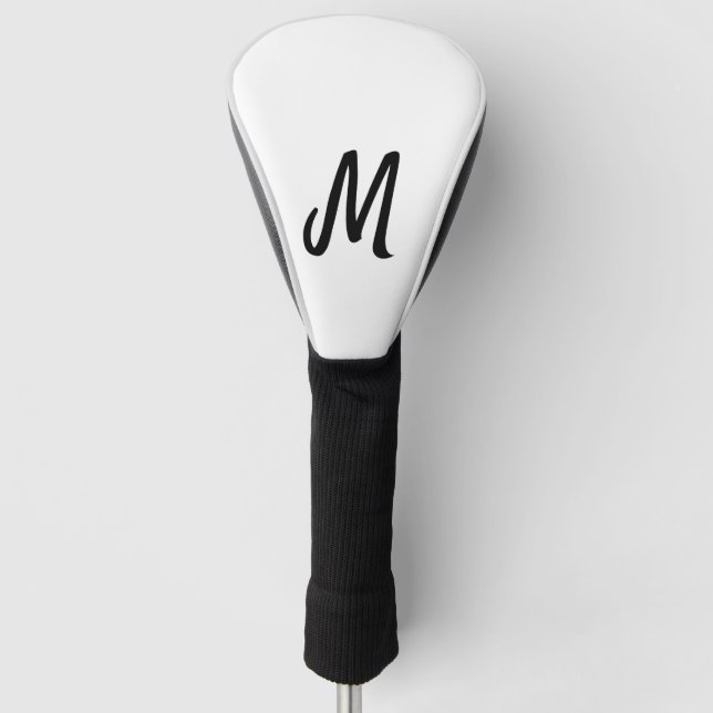 simple minimal monogram logo personalized baking   golf head cover (Front)