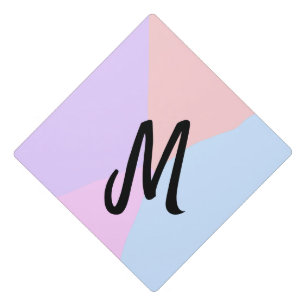 simple minimal monogram logo personalized baking graduation cap topper