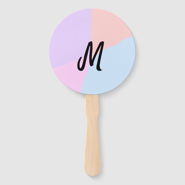 simple minimal monogram logo personalized baking   hand fan (Front)