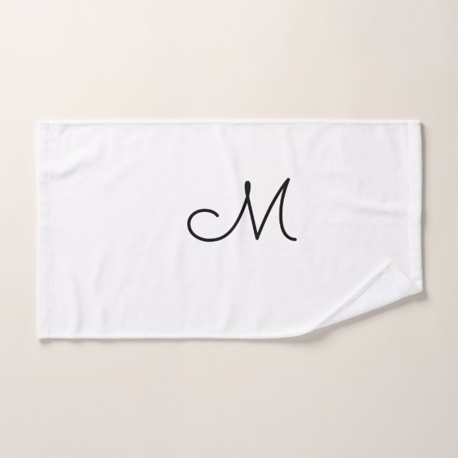 simple minimal monogram logo personalized baking  hand towel (Hand Towel)