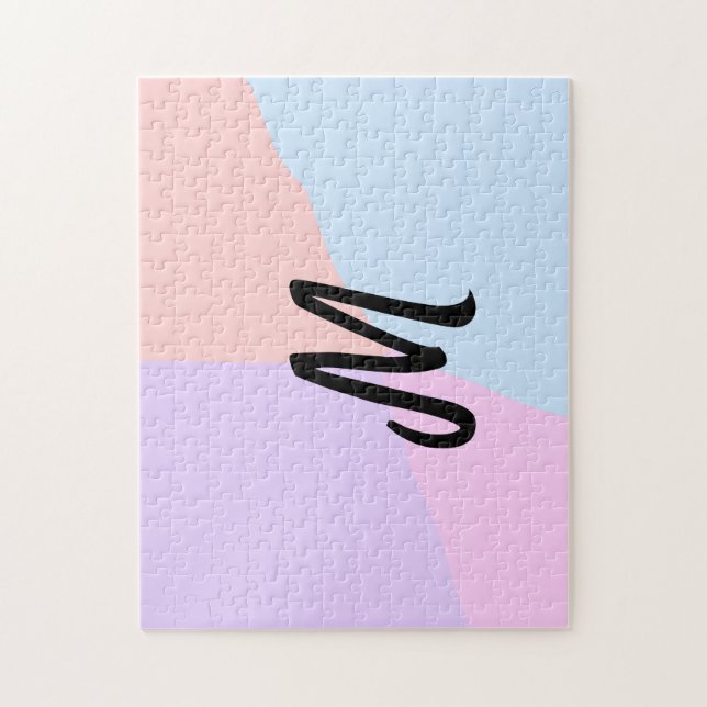 simple minimal monogram logo personalized baking   jigsaw puzzle (Vertical)