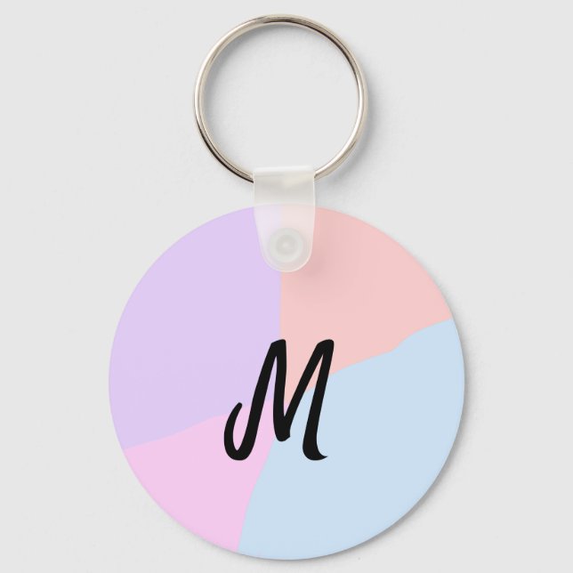 simple minimal monogram logo personalized baking   keychain (Front)