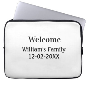 simple minimal monogram logo personalized baking laptop sleeve