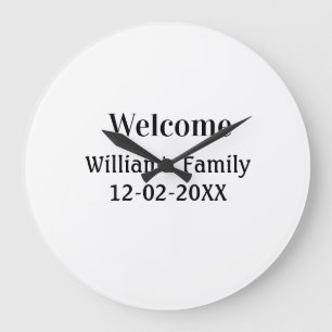 simple minimal monogram logo personalized baking large clock