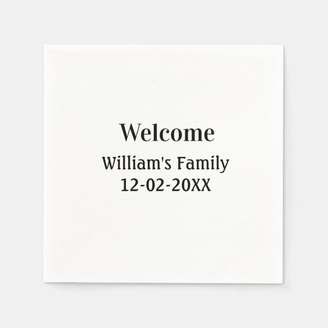 simple minimal monogram logo personalized baking   napkin (Front)